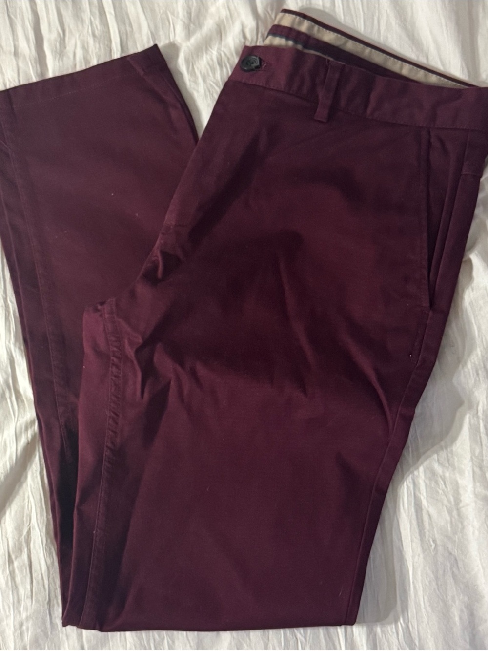 Zara Men's Burgundy Slim Chinos